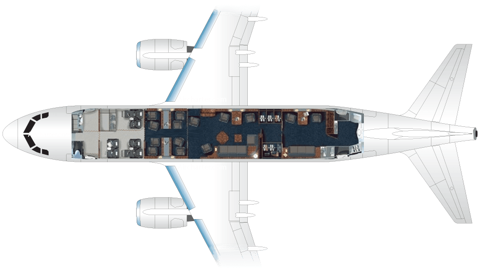 A319 Corporate Jet floor plan