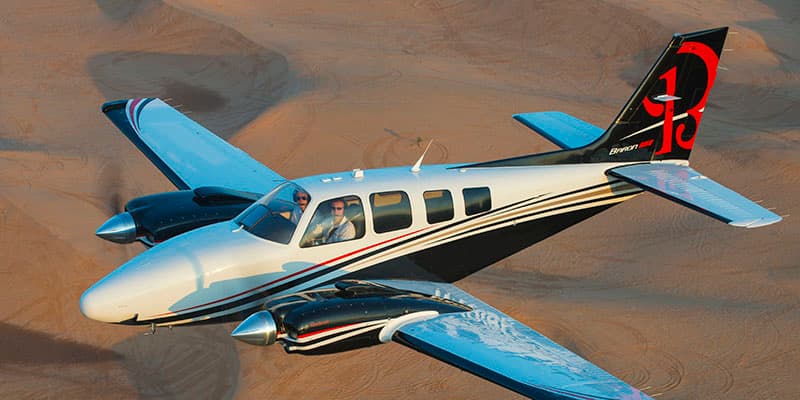 Baron 58 in flight