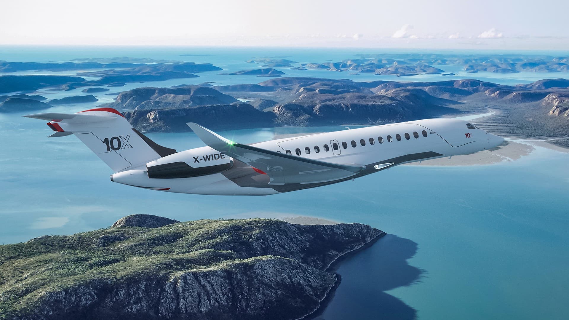 Falcon 10X en vuelo