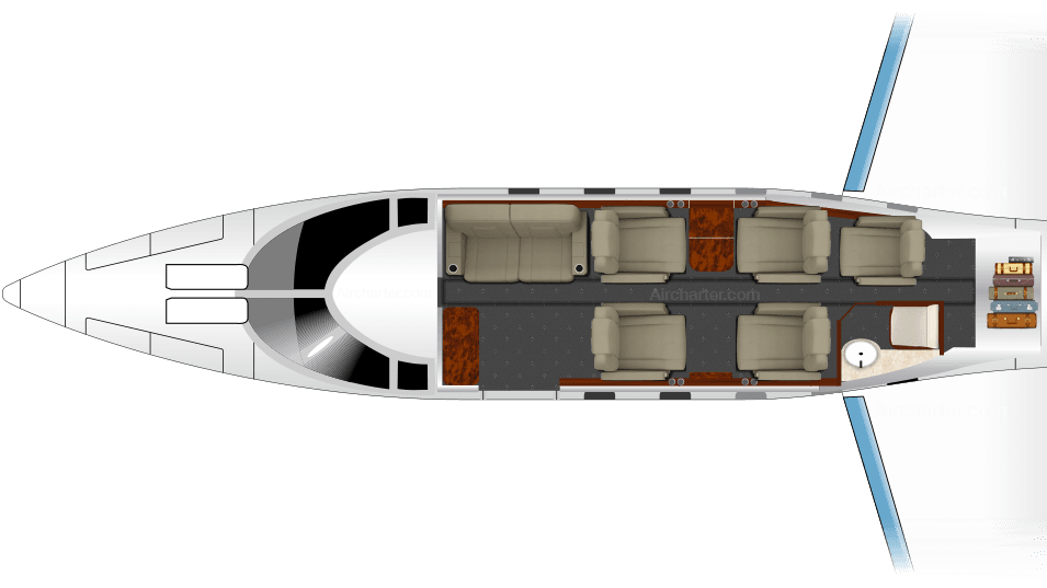 Plan de cabine du Learjet 55