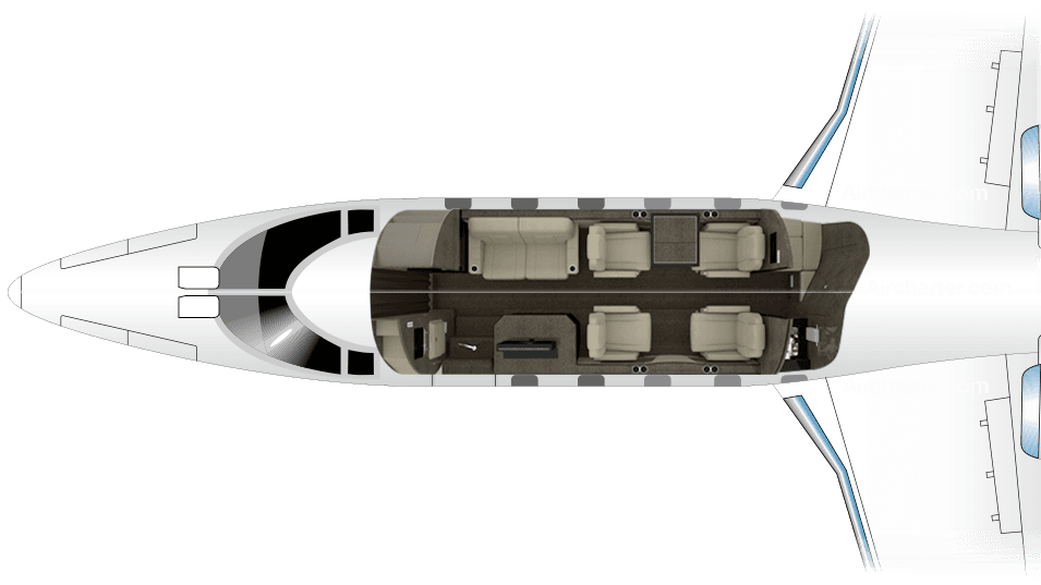 Plan de cabine du Learjet 60
