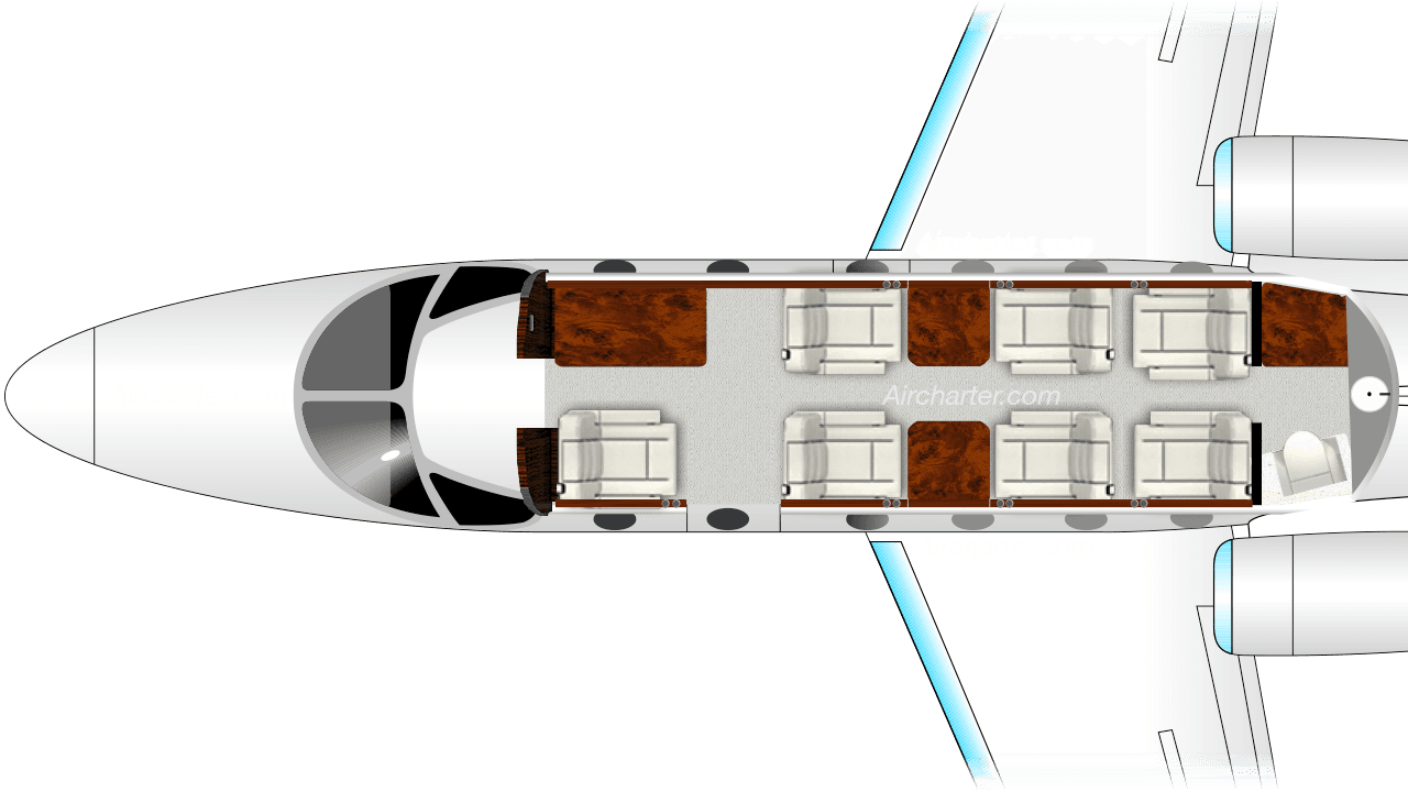 Hawker 400A floor plan