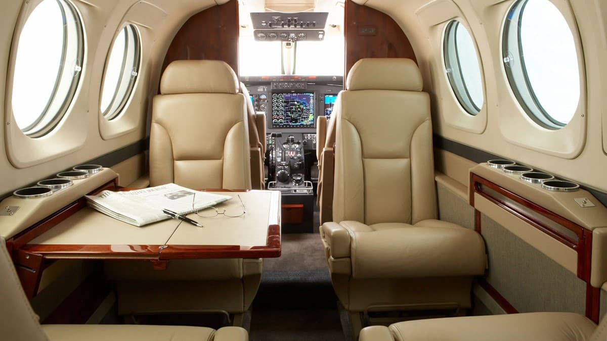 King Air C90B in flight