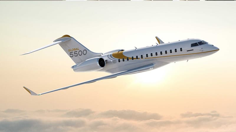 Global 5500 in flight