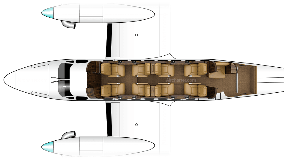 Plan de cabine du King Air 350i