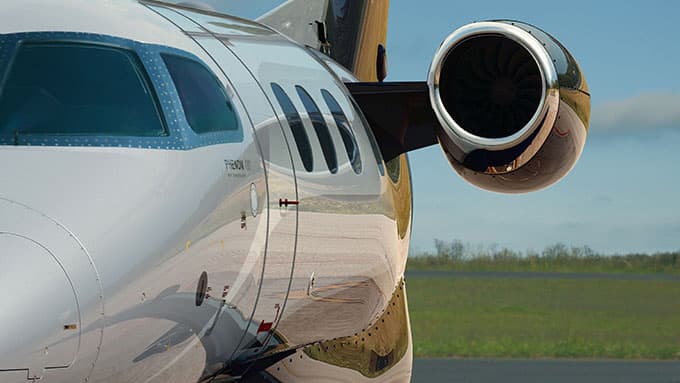 Phenom 100 in flight