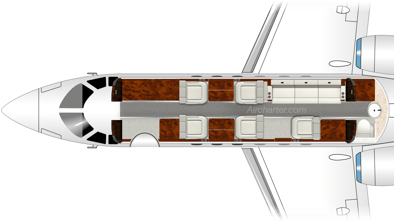 Hawker 800XP floor plan