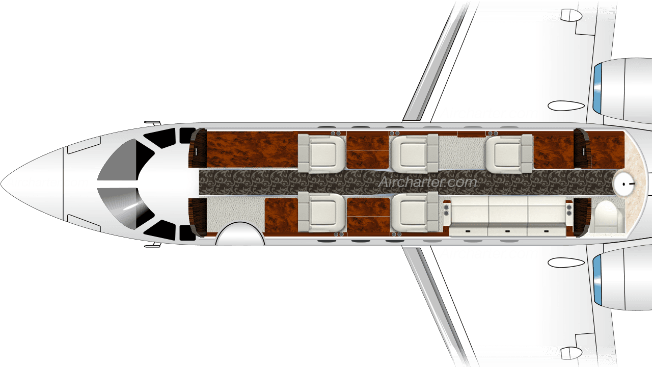 Hawker 800A floor plan