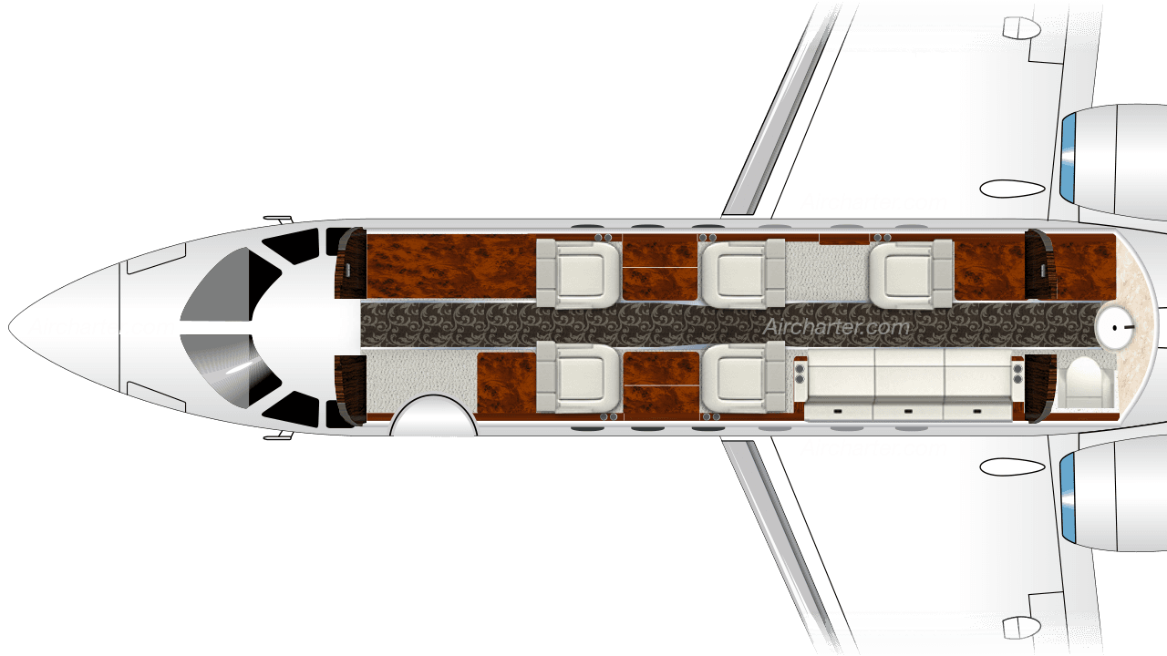 Hawker 800XPi floor plan