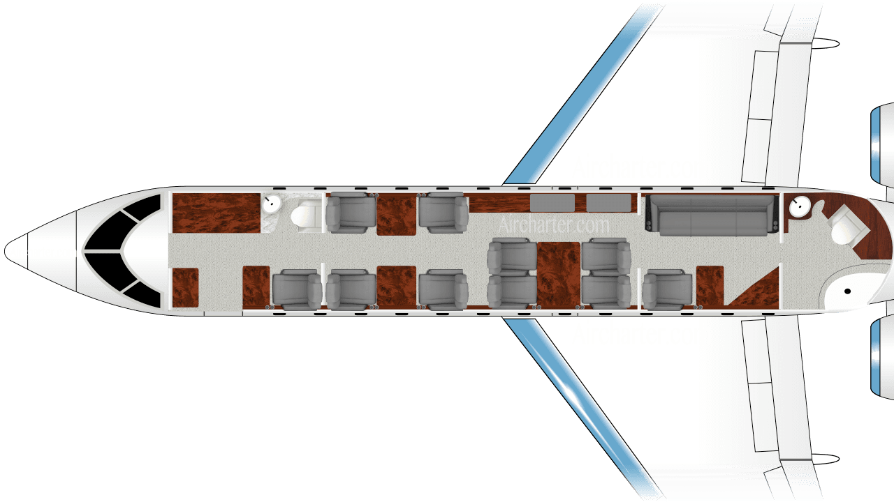 Global 8000 Grundriss