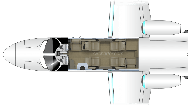 Plan de cabine du Citation CJ1