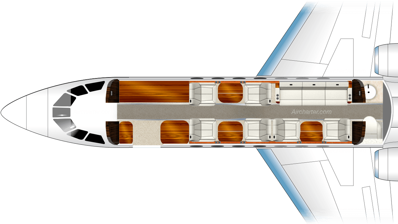 Plan de cabine du Falcon 50EX
