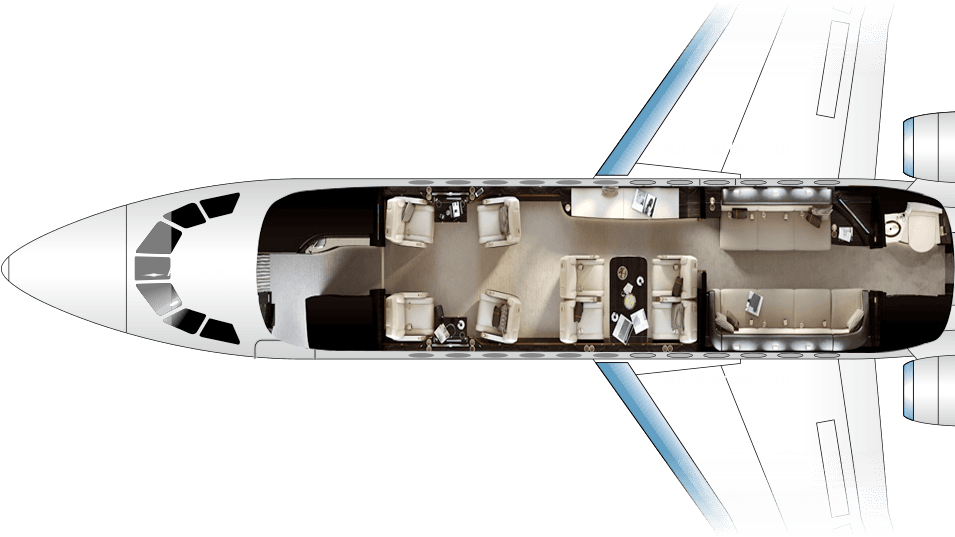 Falcon 900LX Grundriss
