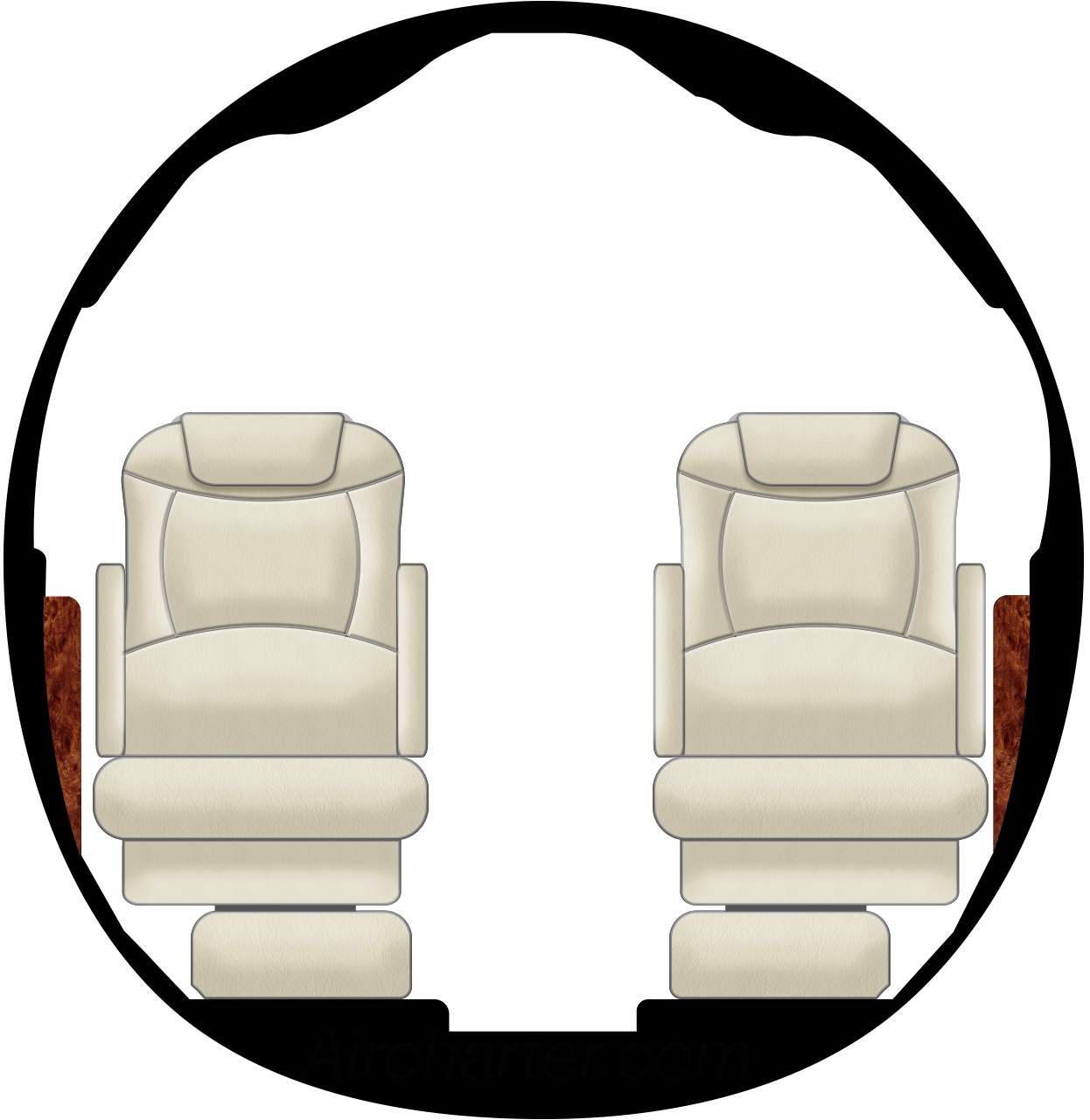 Citation XLS cabin showing galley and aft lavatory layout